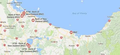 BNZ ATMs in Bay of Plenty