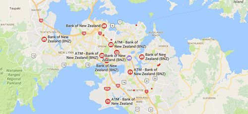 BNZ Branches - Auckland