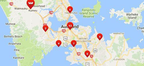 Westpac Branches - Auckland